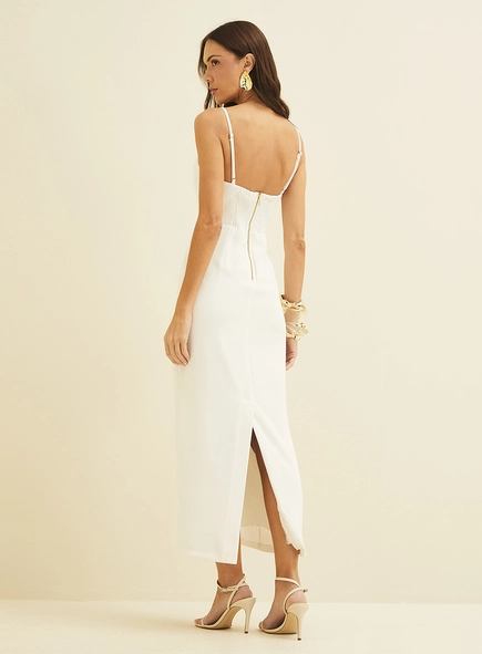 Vestido Midi Com Recortes
