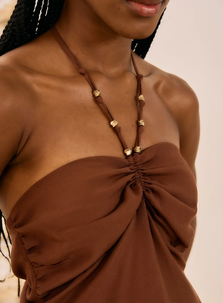 Vestido Curto Halter Neck