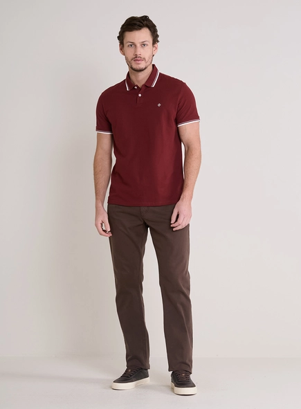 Polo Masculina Muscle Piquet Com Detalhes