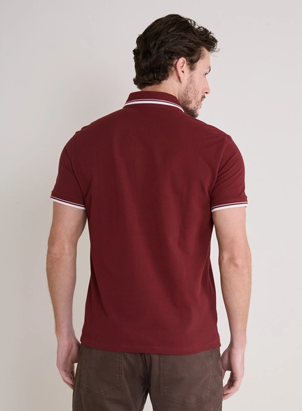 Polo Masculina Muscle Piquet Com Detalhes