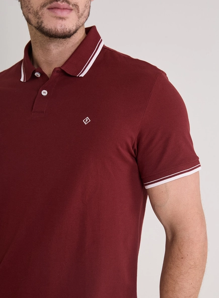 Polo Masculina Muscle Piquet Com Detalhes