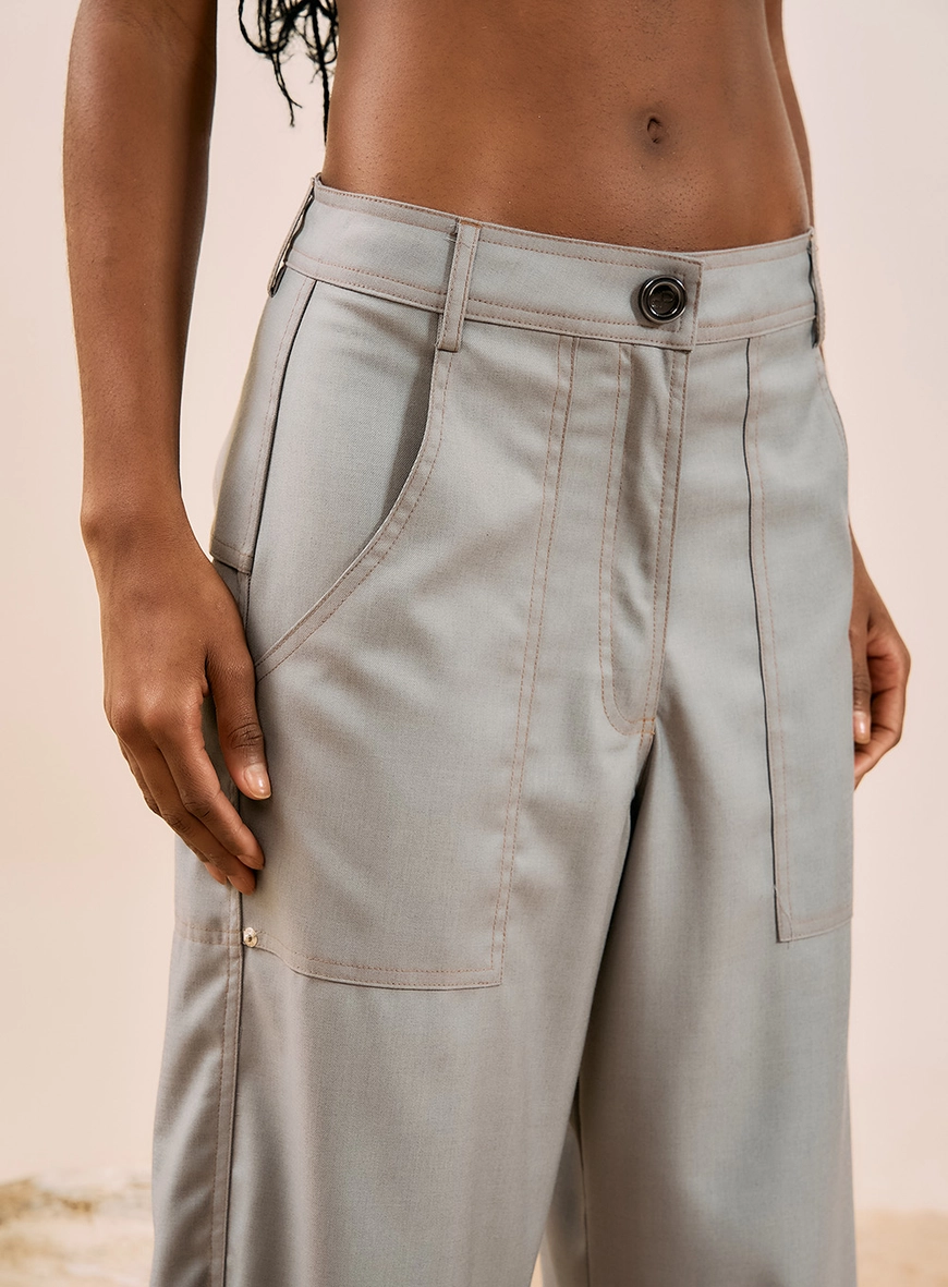 Calça Ballon Alfaiataria Cinza 2