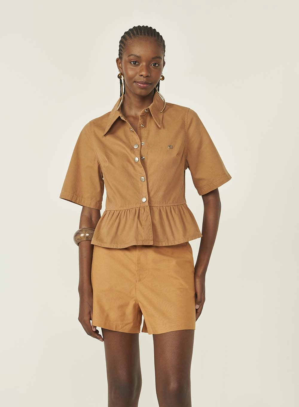 Camisa Sarja Marrom Evermore