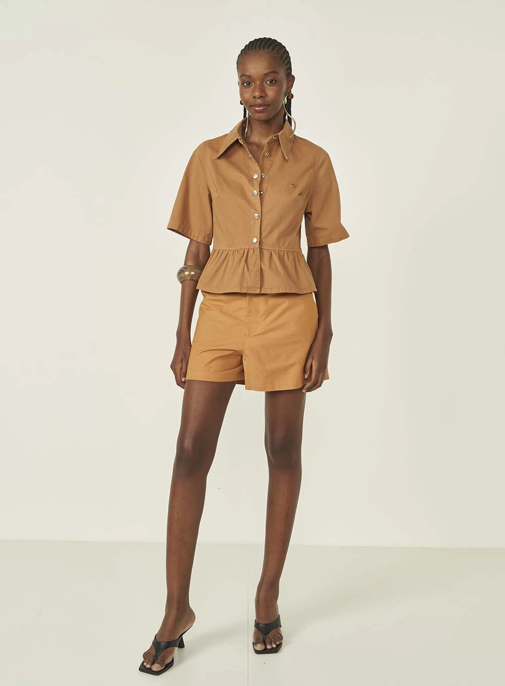 Camisa Sarja Marrom Evermore
