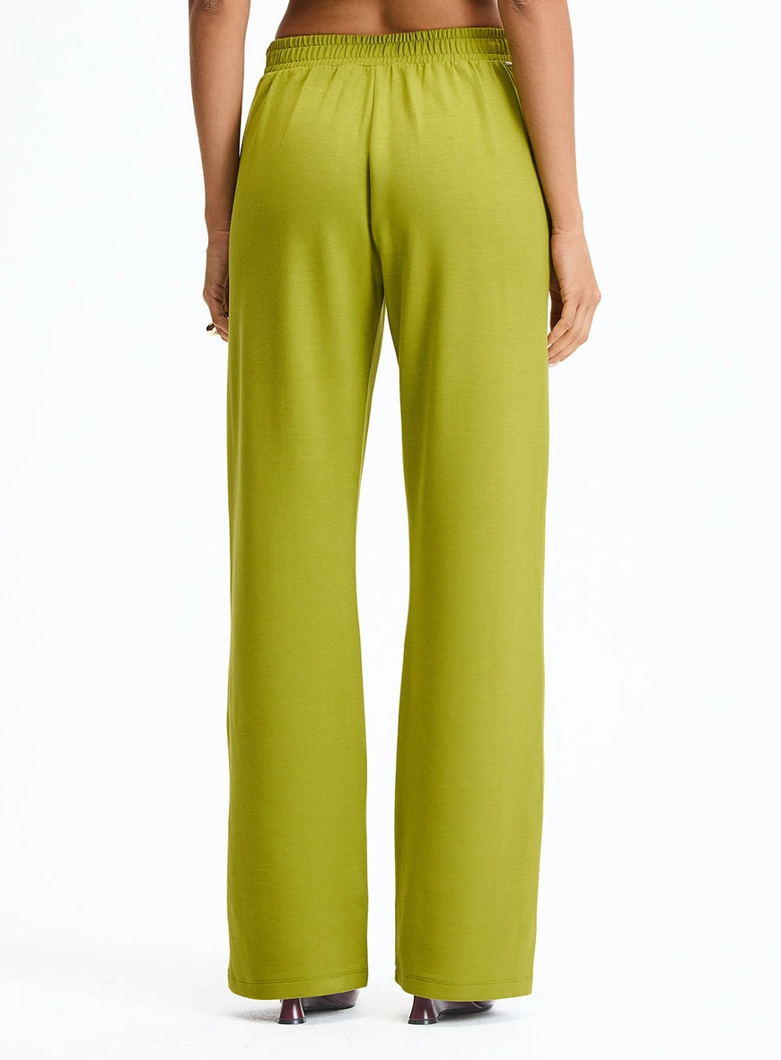 Calça Feminina Reta Com Nervuras Verde 4