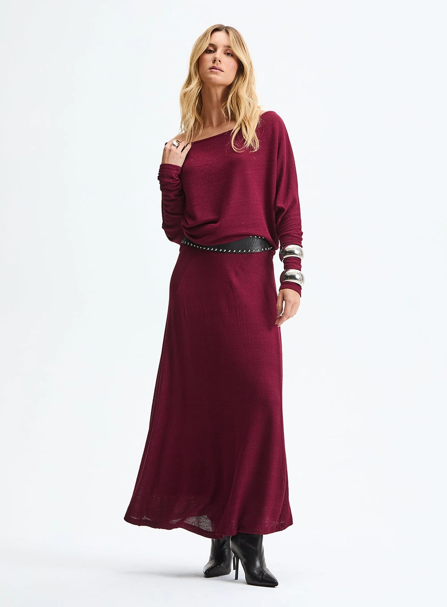 Blusa Oversized Manga Longa Bordo 4