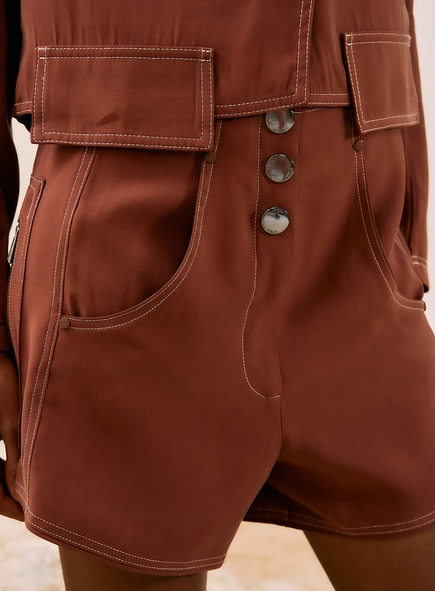 Short Alfaiataria Com Pespontos