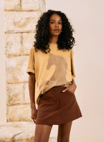 Short Saia Em Camurça