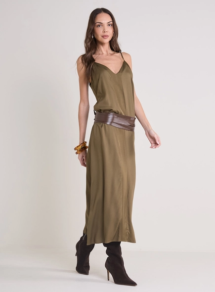 Vestido Longo Solto Alça Fina