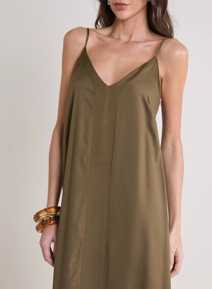 Vestido Longo Solto Alça Fina