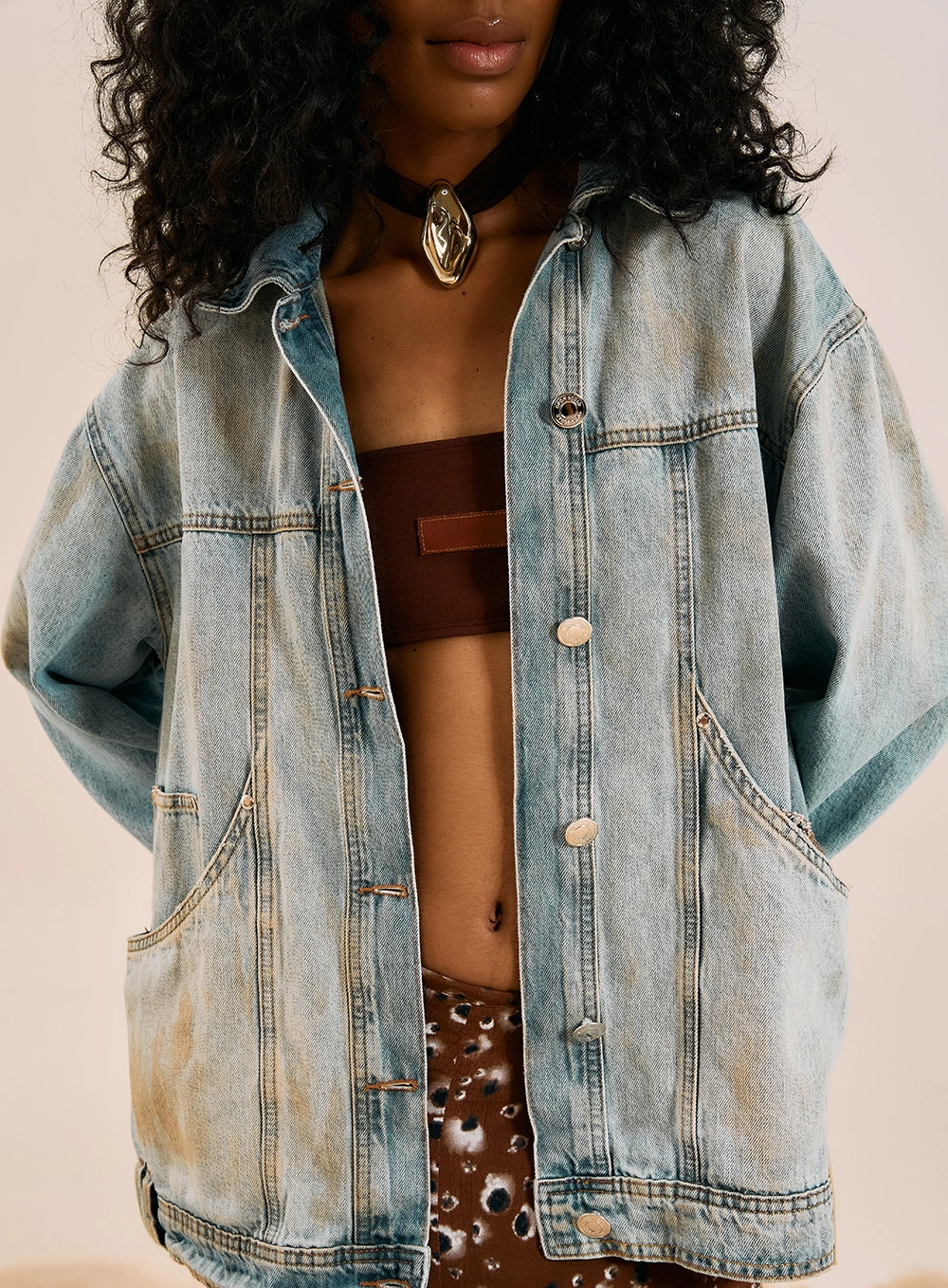 Jaqueta Jeans Oversized Azul 3