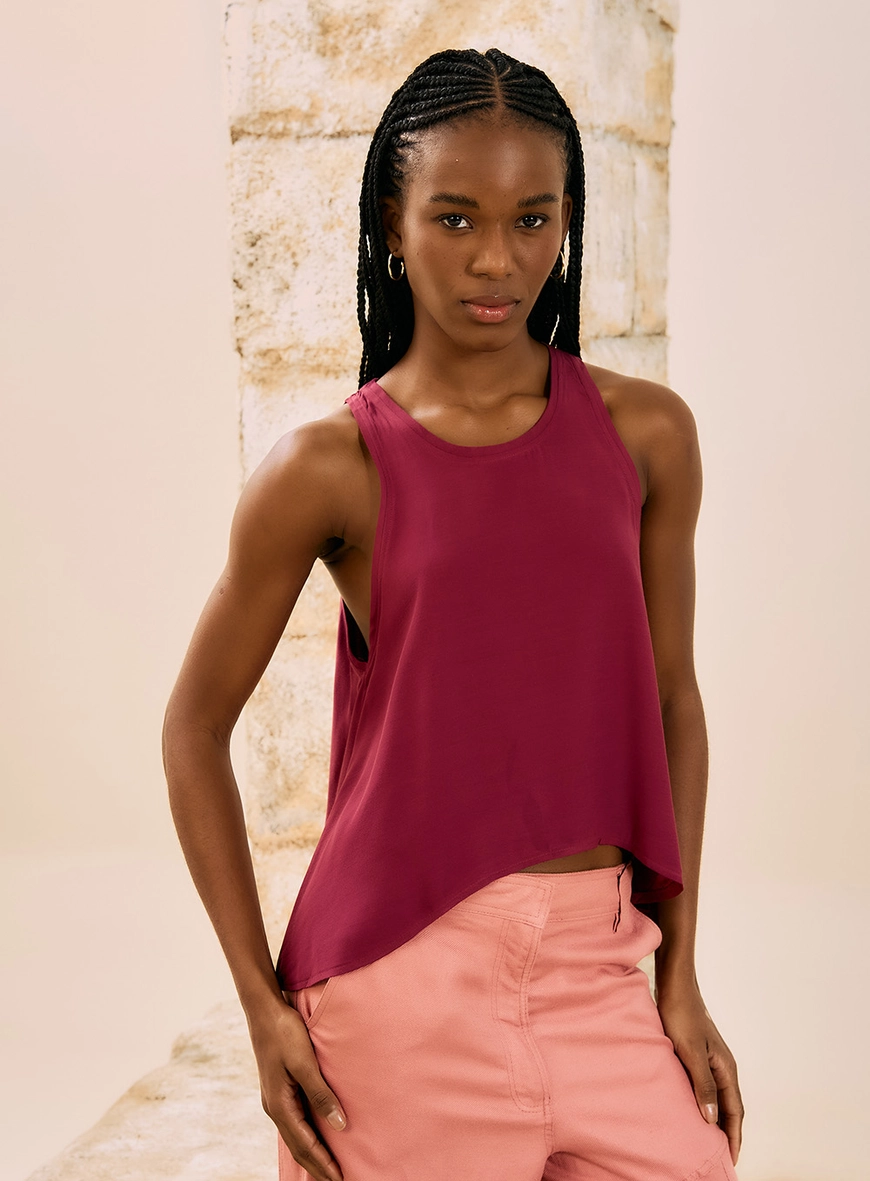 Blusa Assimétrica Evasê Bordo 1