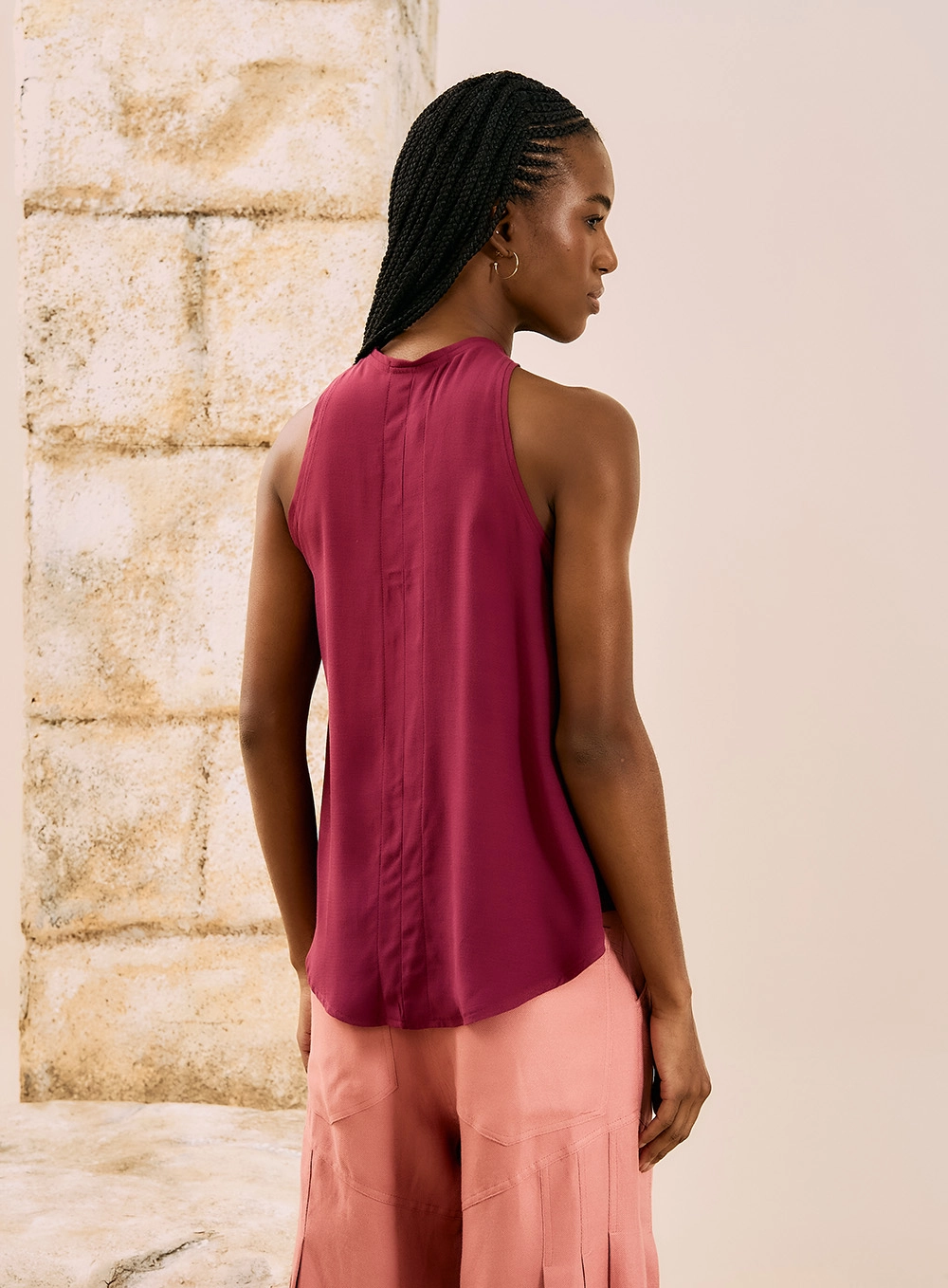 Blusa Assimétrica Evasê Bordo 3