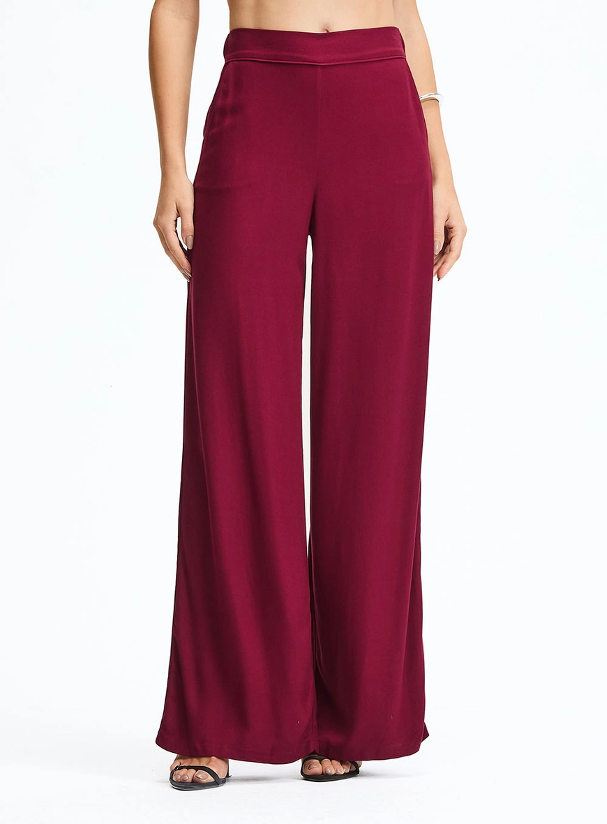 Calça Pantalona Cintura Alta Bordo 2