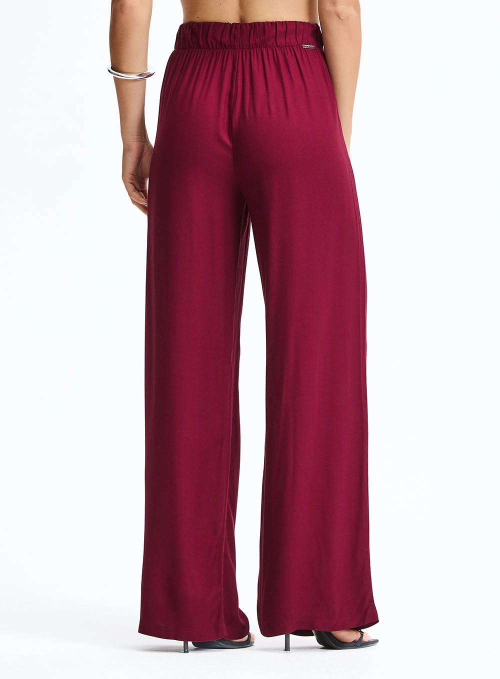 Calça Pantalona Cintura Alta Bordo 4
