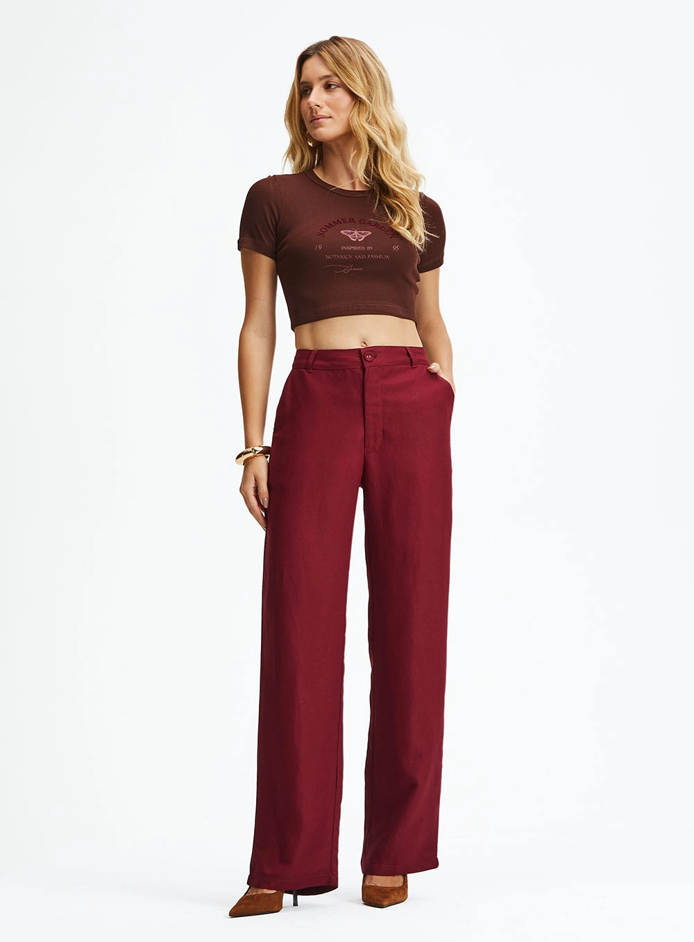 Calça Alfaiataria Reta Bordo 1