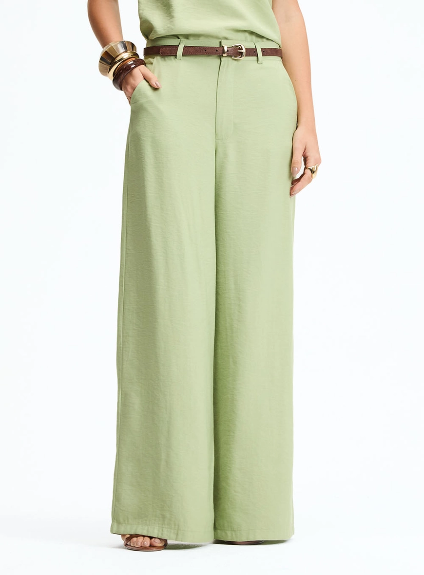 Calça Alfaiataria Pantalona Verde 2
