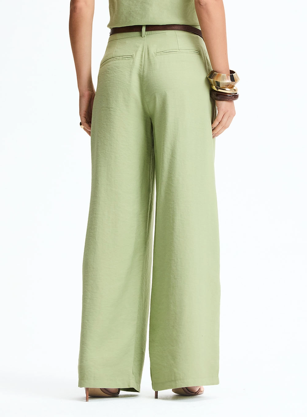 Calça Alfaiataria Pantalona Verde 4