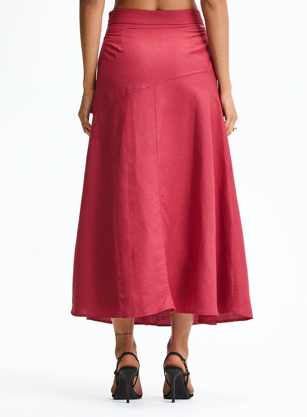 Saia Midi Evasê Vermelho 4