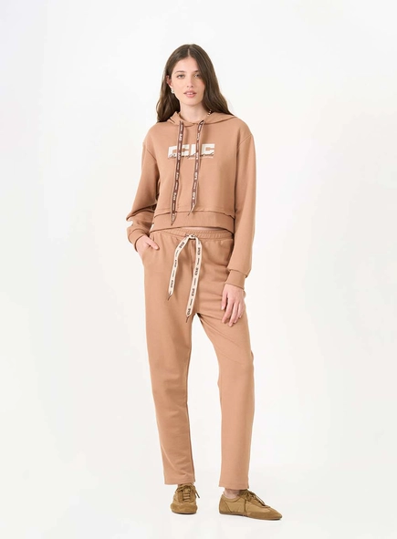 Calça De Moletom Reta Cintura Alta