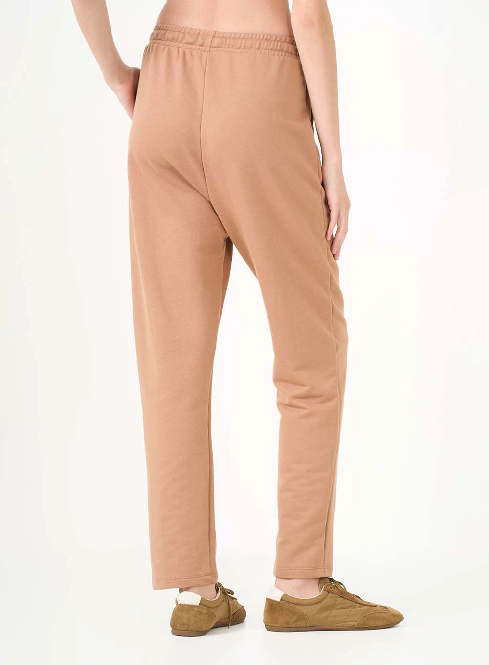 Calça De Moletom Reta Cintura Alta Marrom 3