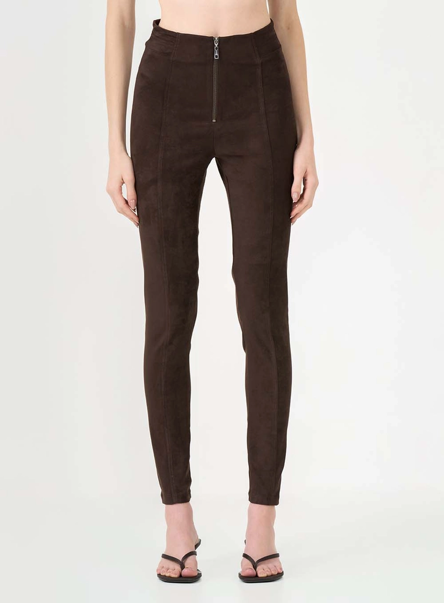 Calça Legging Suede Marrom 3