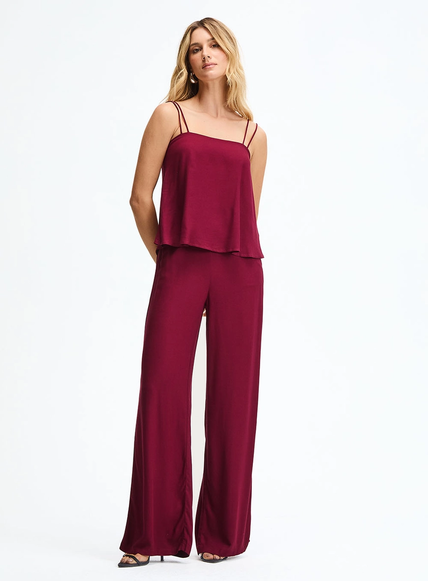 Blusa Evasê De Alças Bordô 4