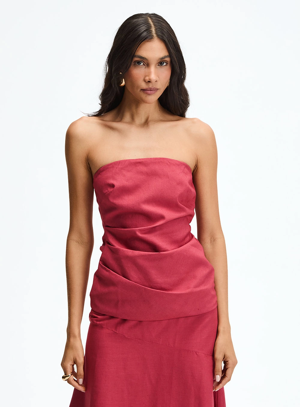 Blusa Alfaiataria Strapless Vermelho 1