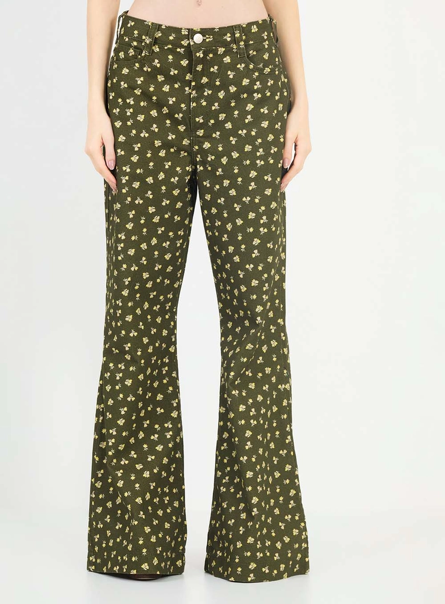 Calça Sarja New Flare Green Liberty Estampados 3