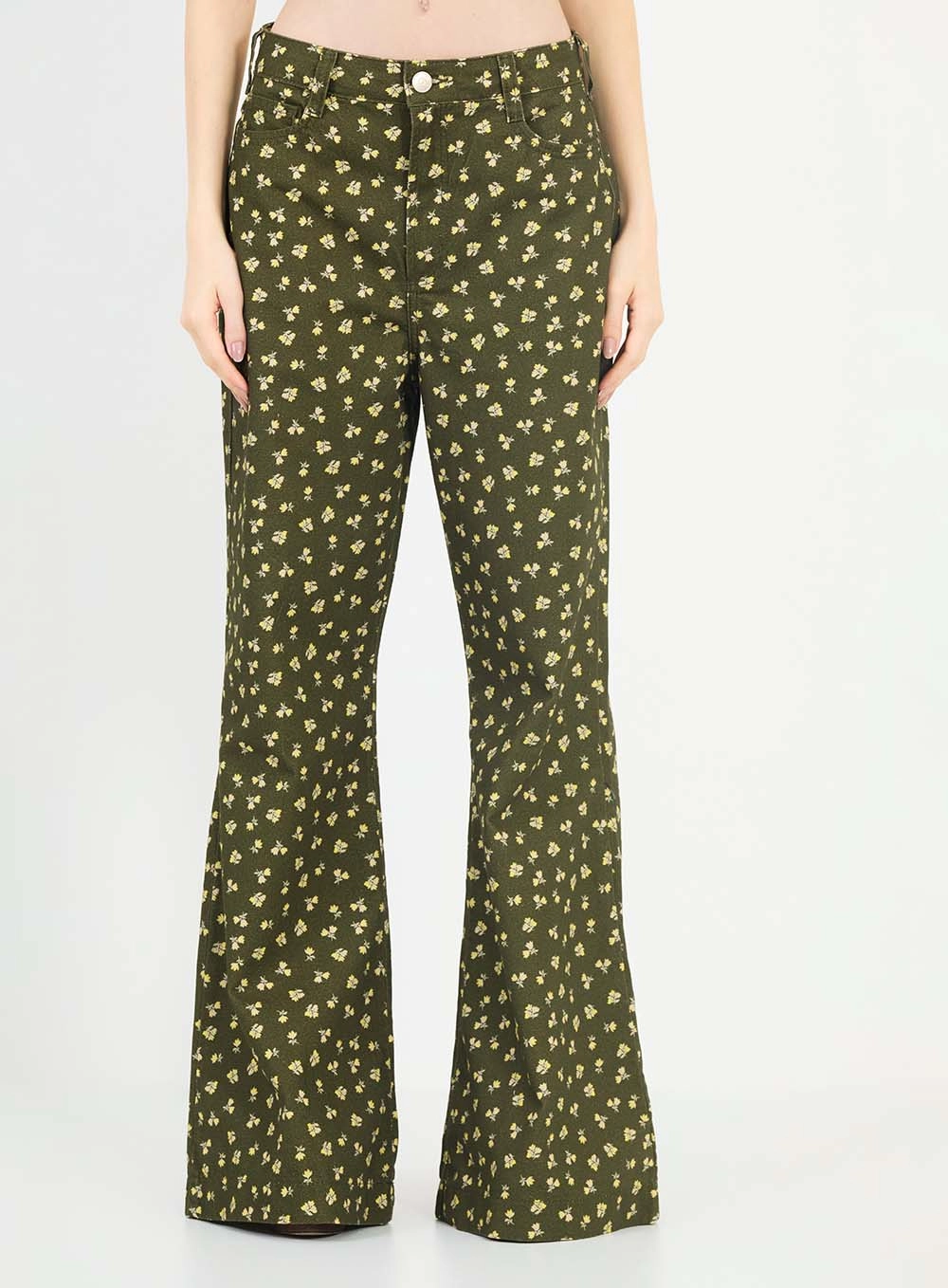 Calça Sarja New Flare Green Liberty Estampados 3