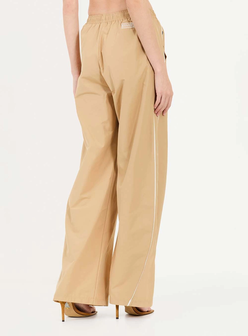 Calça Feminina Nylon Wide Leg Bege 4