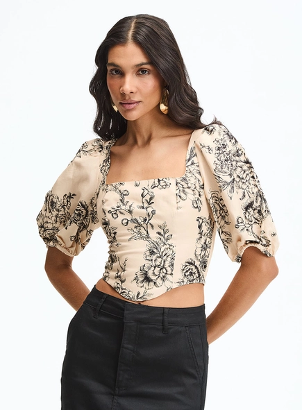 Blusa Corset Estampada