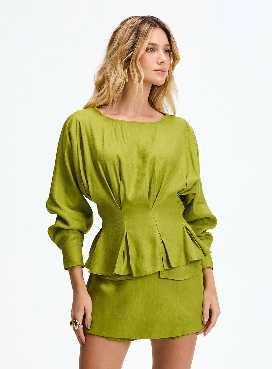 Blusa Comfort Manga Longa Verde 2