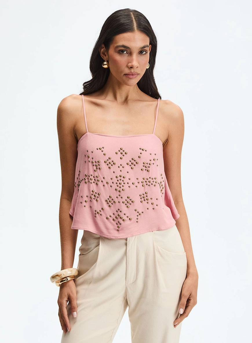 Blusa Comfort Com Aplicação Rosa 1
