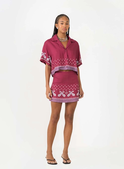 Short Saia Evasê Estampado