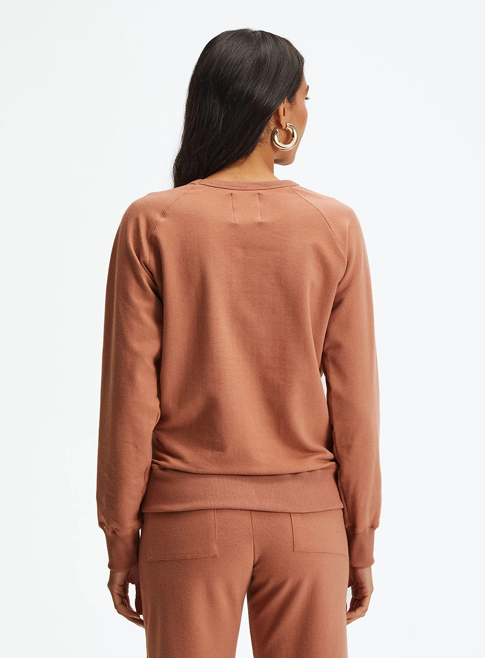 Blusão Moletom Feminino Reglan Com Detalhes Marrom 3