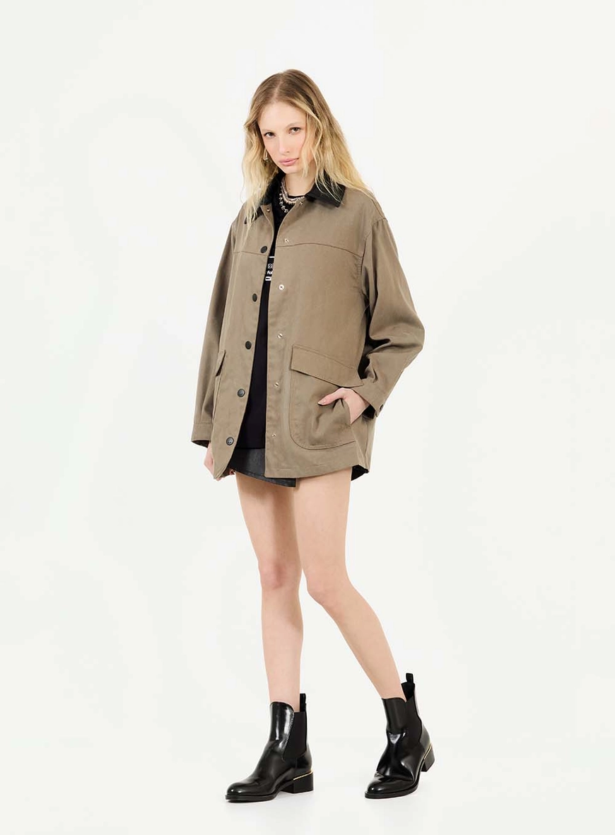 Jaqueta Parka Com Gola De Pu Marrom 3