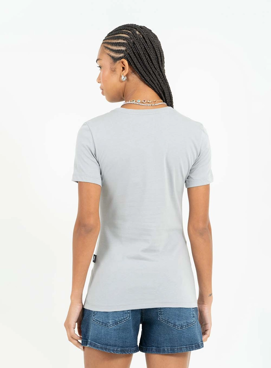 Camiseta Básica Slim Com Estampa Cinza 2
