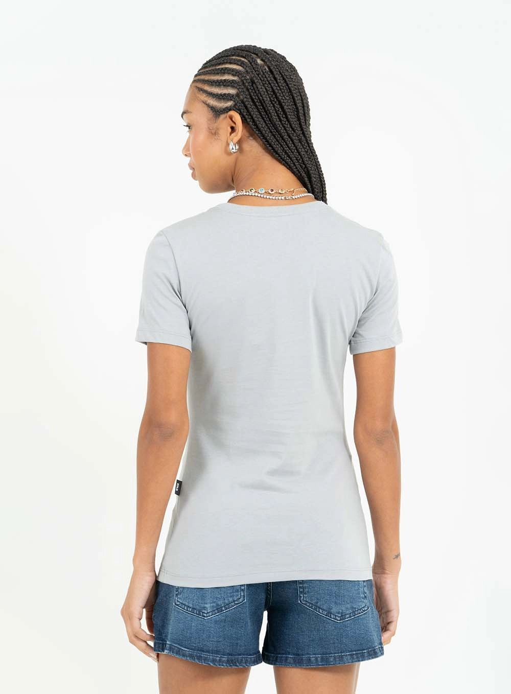 Camiseta Básica Slim Com Estampa Cinza 2