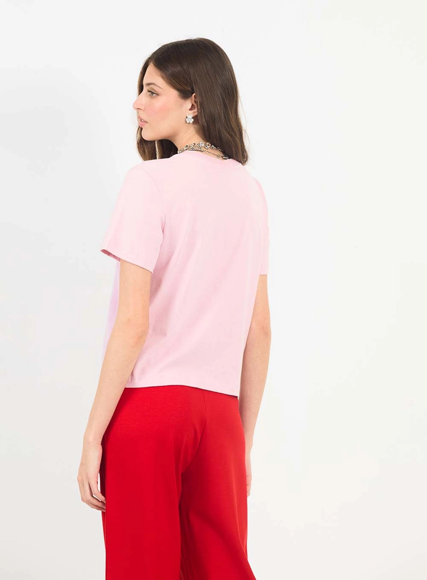 Camiseta Feminina Básica Regular Rosa 3