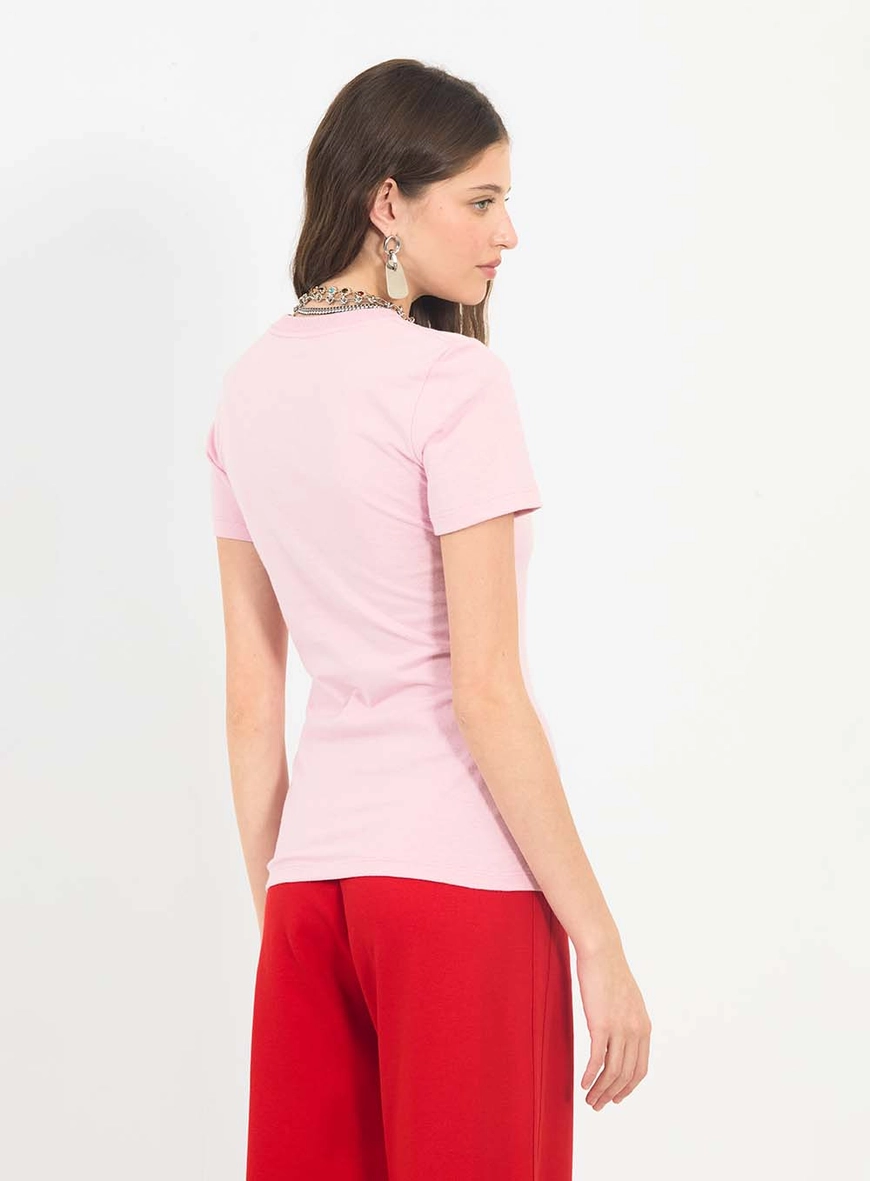 Camiseta Feminina Slim Estampada Rosa 4