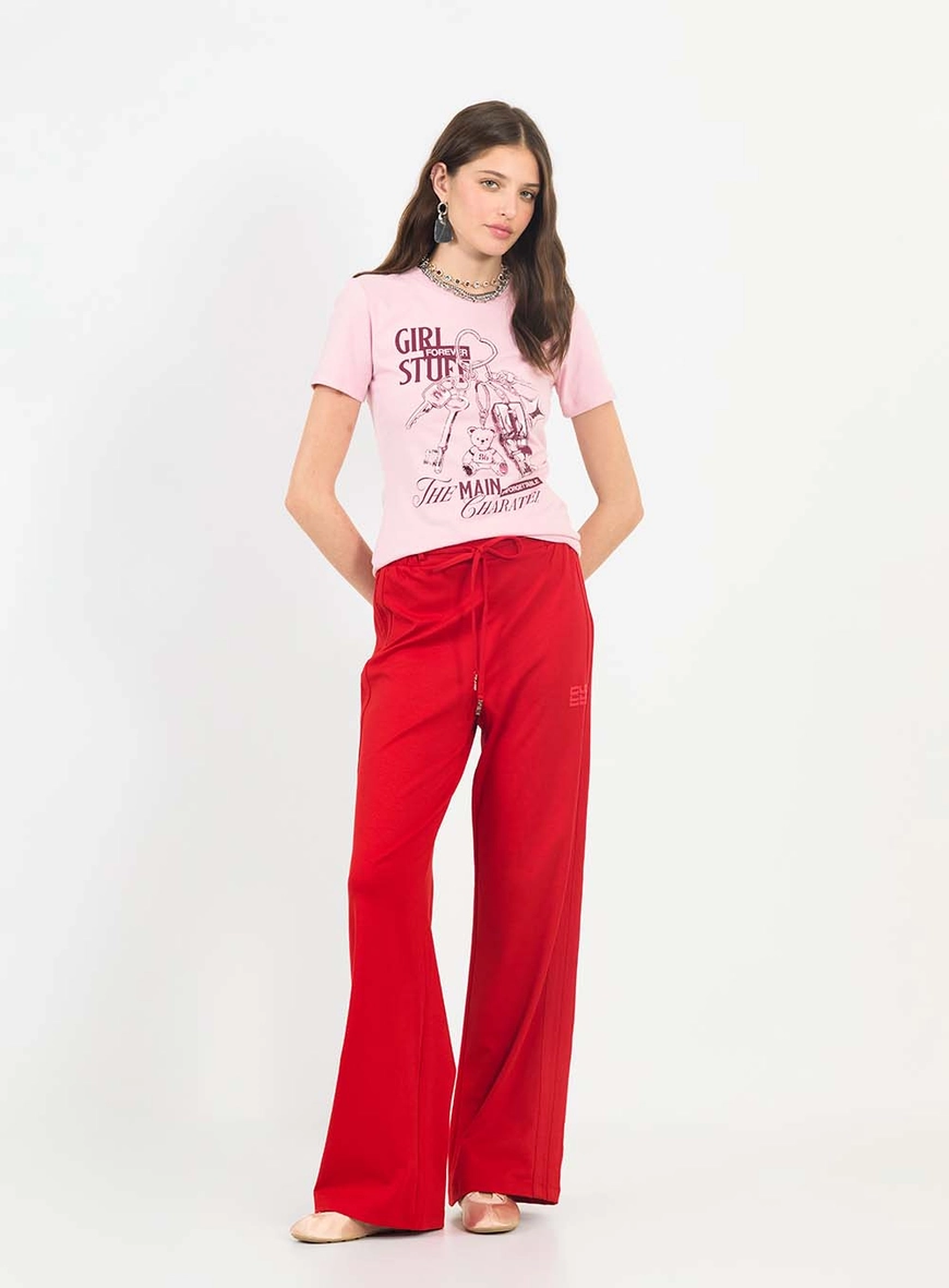 Camiseta Feminina Slim Estampada Rosa 2
