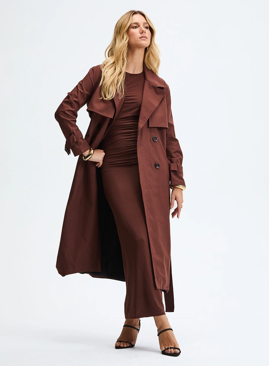 Casaco Feminino Trench Coat Marrom 4