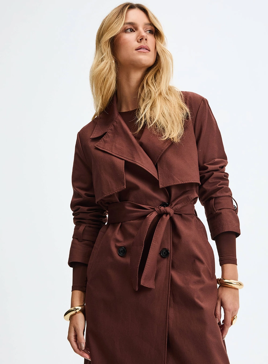 Casaco Feminino Trench Coat Marrom 3
