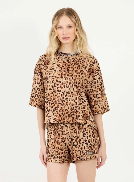 Camiseta Feminina Over Box Feline