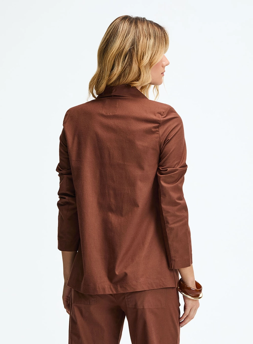 Blazer Comfort Sem Detalhes Marrom 3