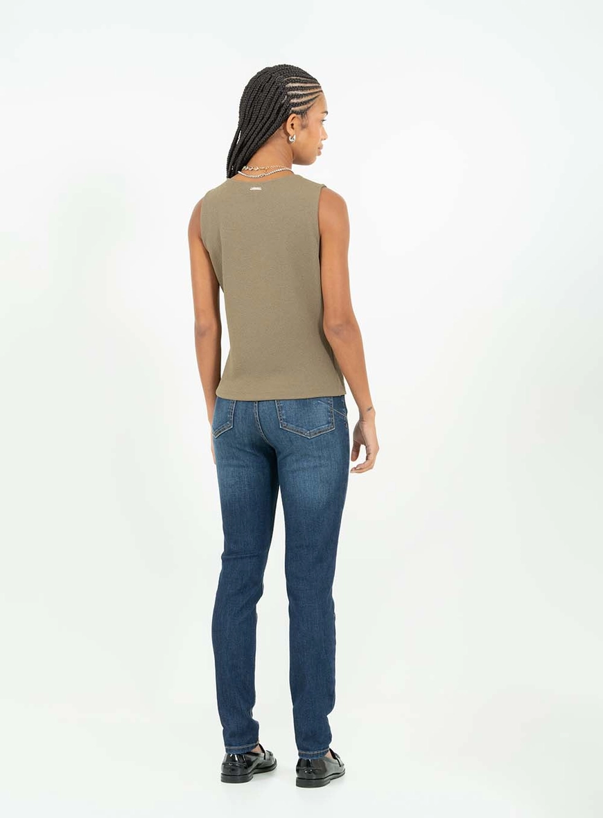 Blusa Assimétrica Slim Com Torção Verde 4