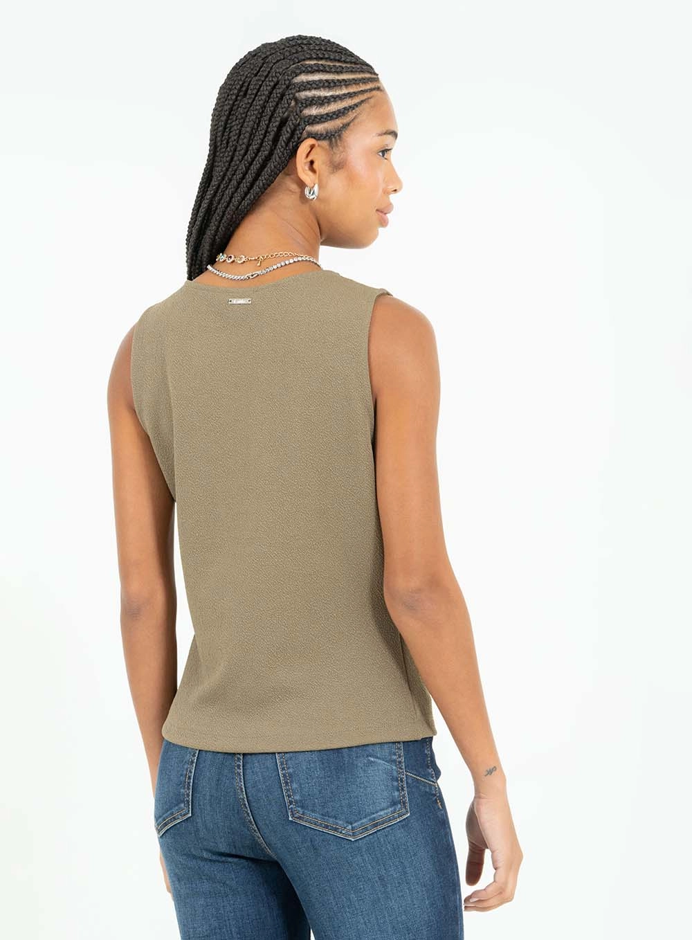 Blusa Assimétrica Slim Com Torção Verde 2