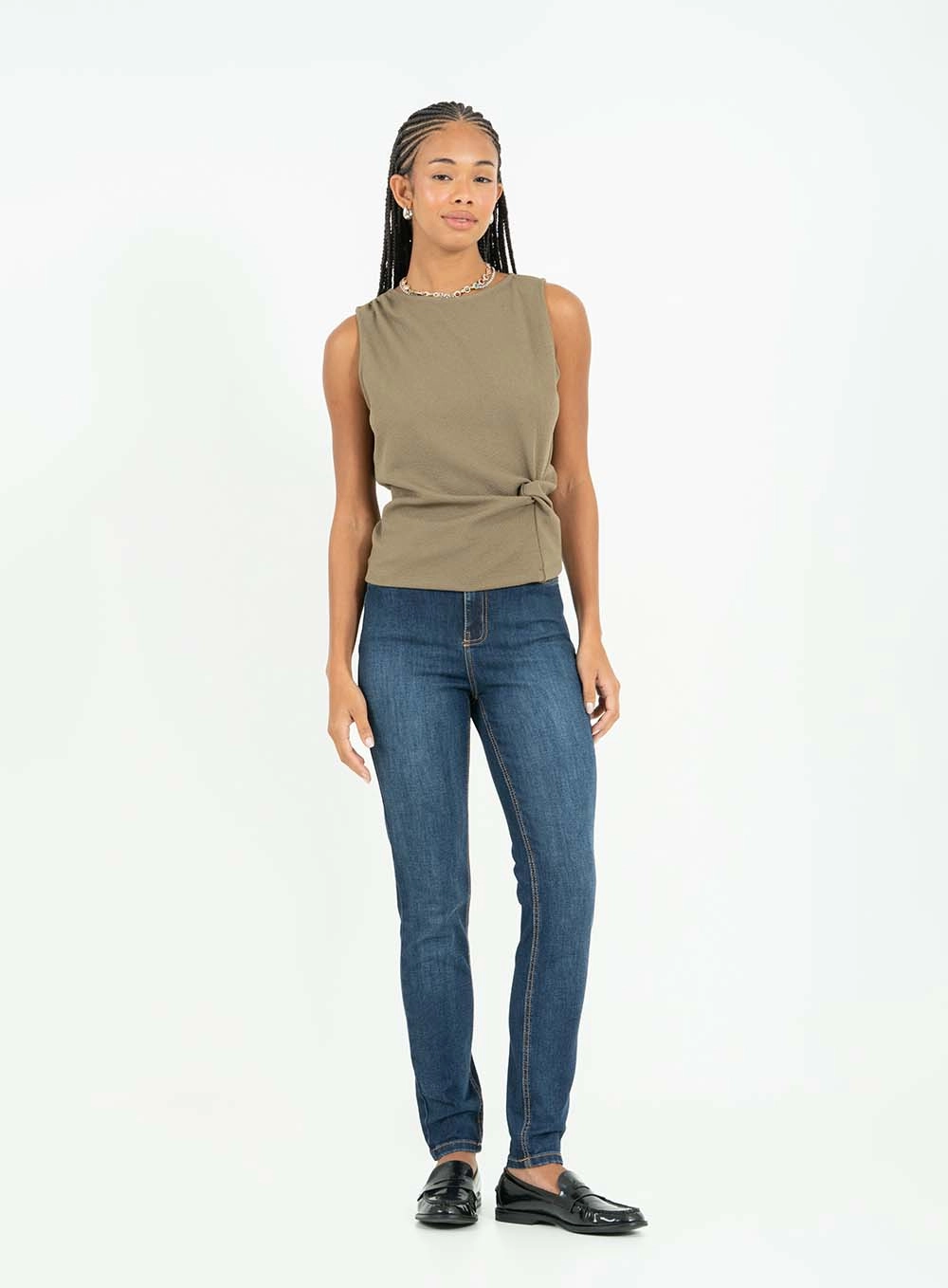 Blusa Assimétrica Slim Com Torção Verde 3