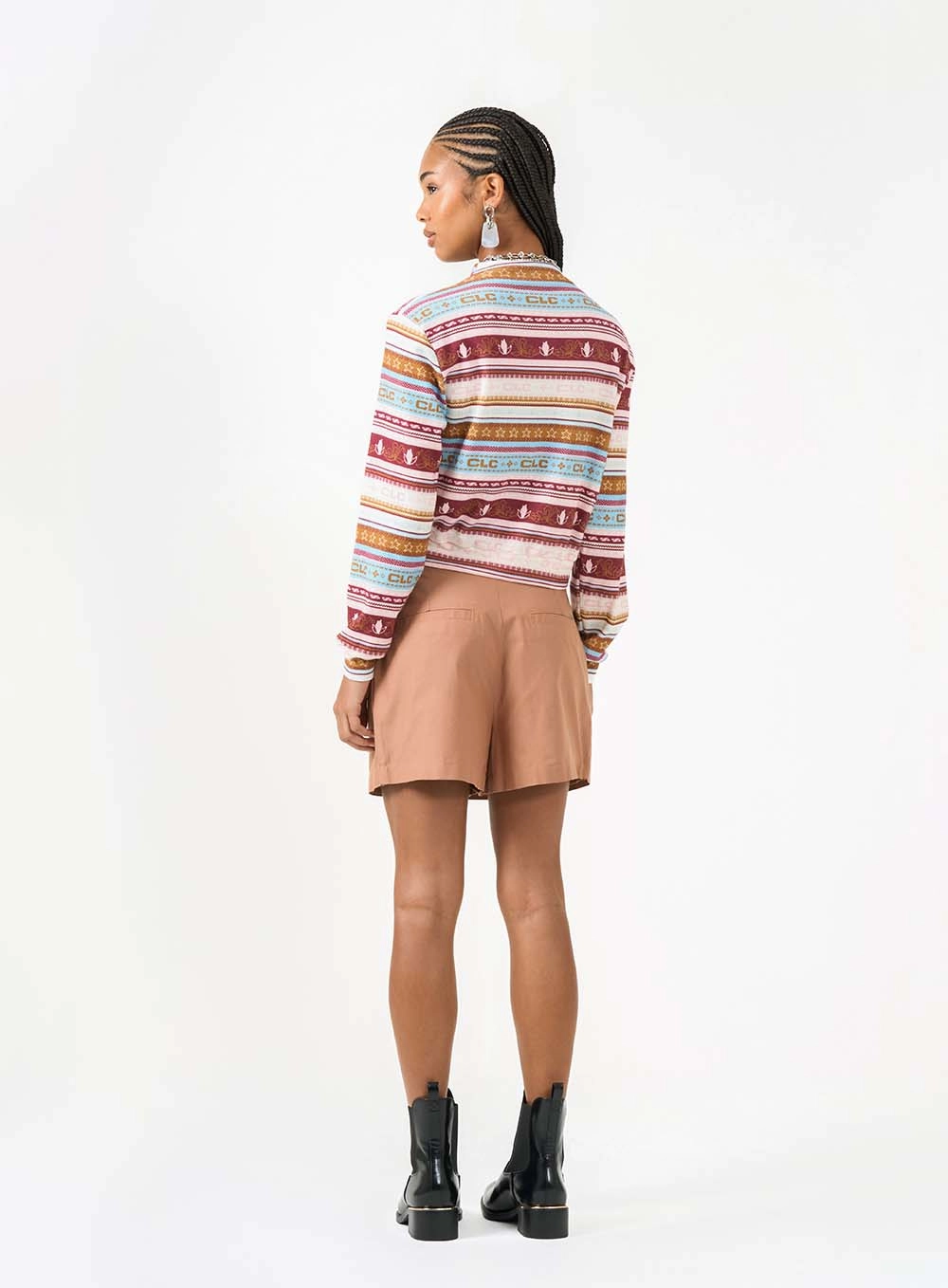 Blusa De Manga Longa Comfort Estampada Botão Ombro Estampados 5
